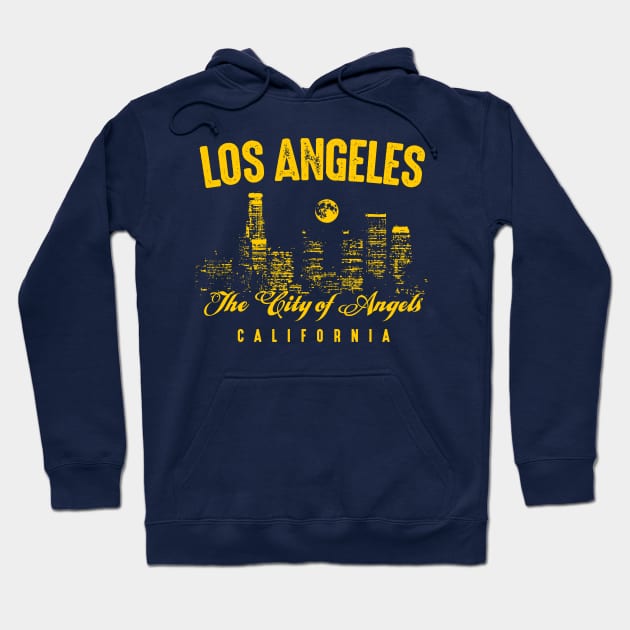 Los Angeles The City Of Angels Hoodie by Designkix